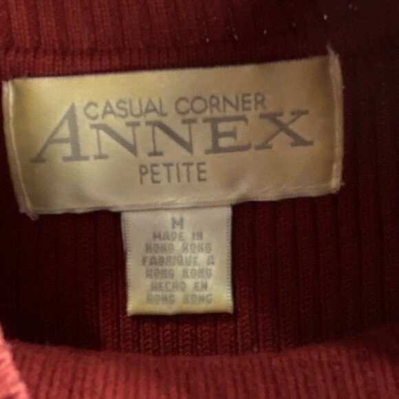 Casual Corner Annex Sweater Twin Set Womens PM Red Maroon VTG 2-Pc Knitwear - Picture 14 of 16